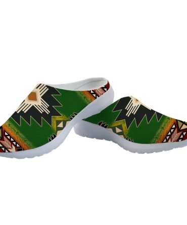 Southwest Green Symbol Native American Mesh Slippers