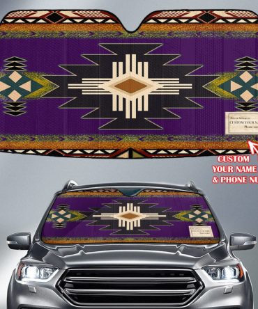 Pattern Native American Custom Name Auto Sun Shades