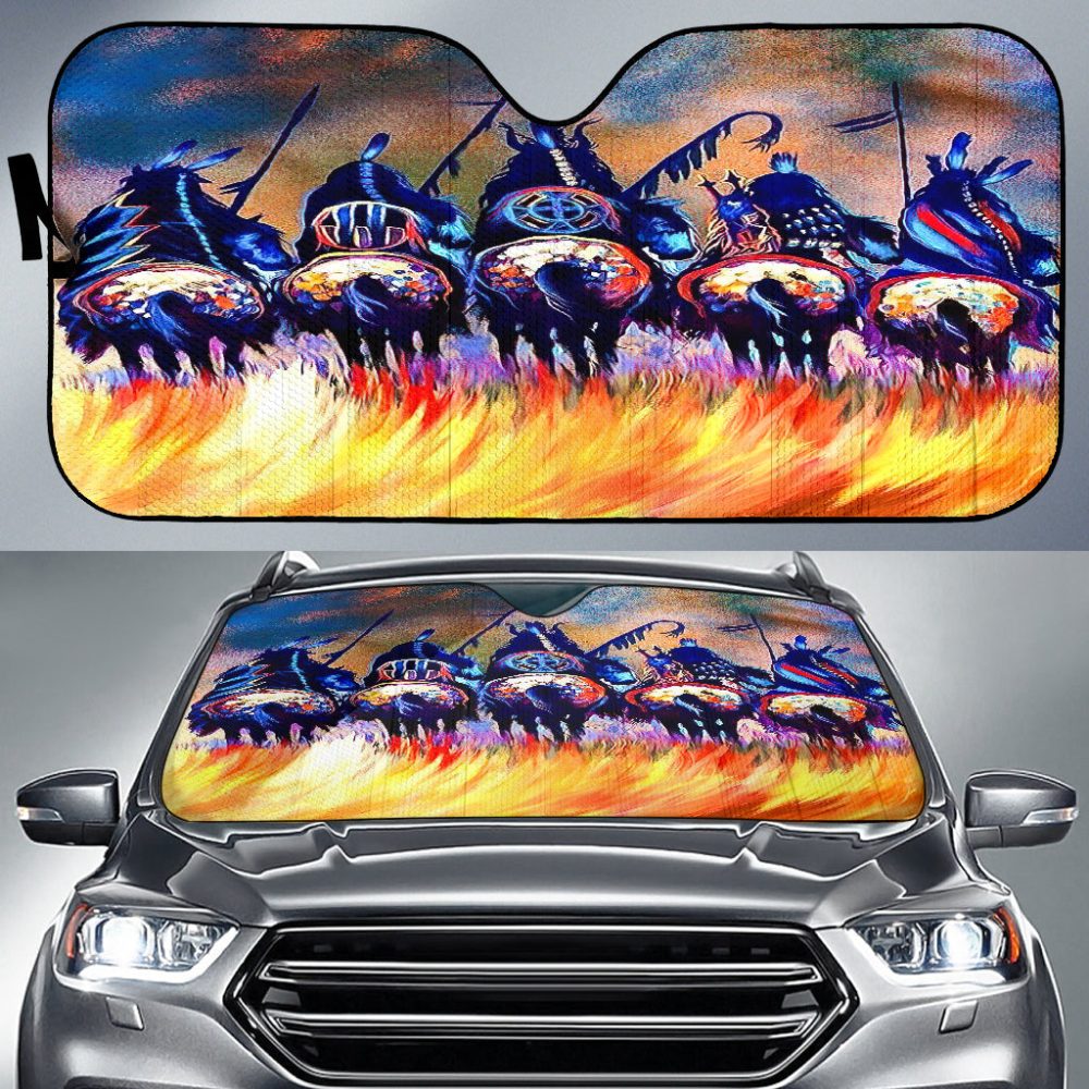 Warriors Native American Auto Sun Shades