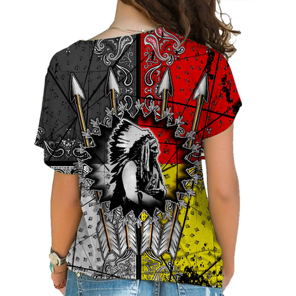 Chief Arrow Native American Cross Shoulder Shirt - Image 3