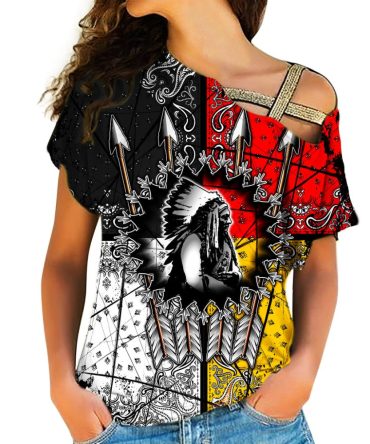 Chief Arrow Native American Cross Shoulder Shirt