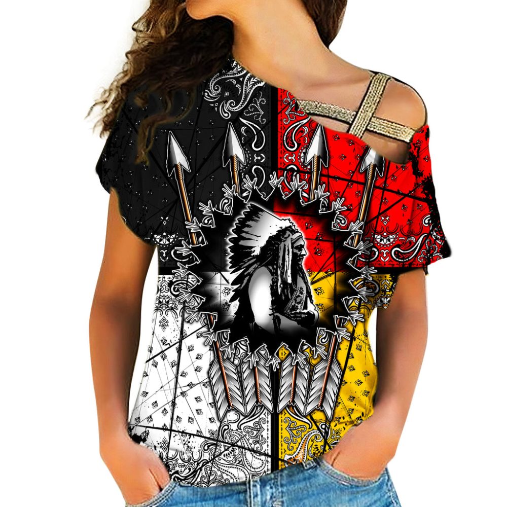Chief Arrow Native American Cross Shoulder Shirt