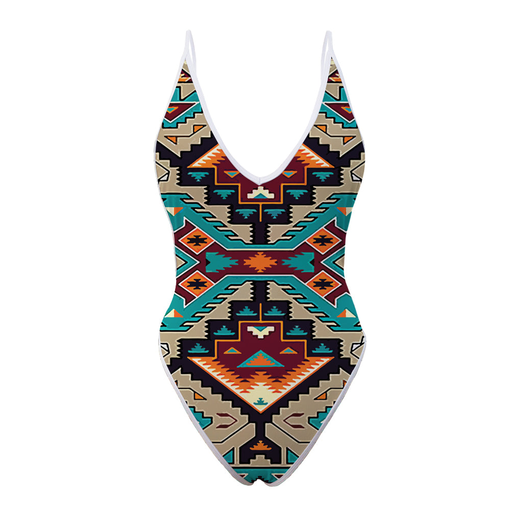Native American Culture Design Women?s One Piece High Cut Swimsuit