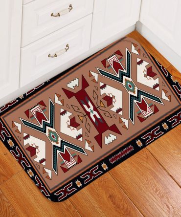 NAT0002 Orange Geometric Native American Doormat