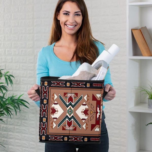 Orange Geometric Storage Cube - Image 3