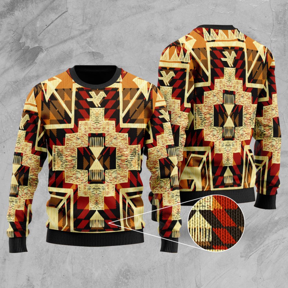 Tribal Yellow Arrow Native American Sweater