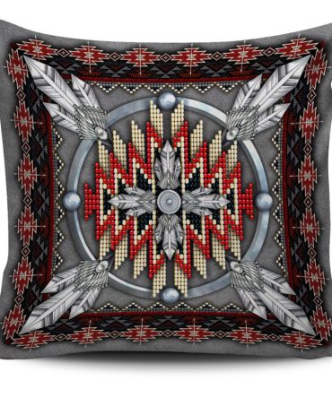 Naumaddic Arts Gray Native American Pillow Covers