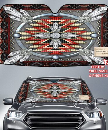 Pattern Native American Custom Name Auto Sun Shades
