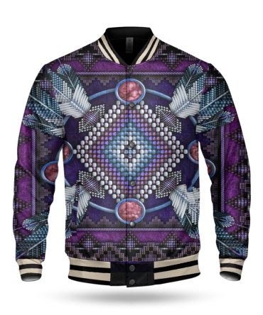 Naumaddic Arts Dark Purple Baseball Jacket