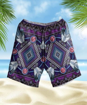 Naumaddic Arts Dark Purple Hawaiian Shorts