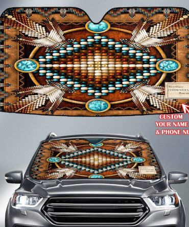 Pattern Native American Custom Name Auto Sun Shades