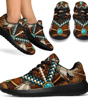 Mandala Brown Native American Sport Sneakers