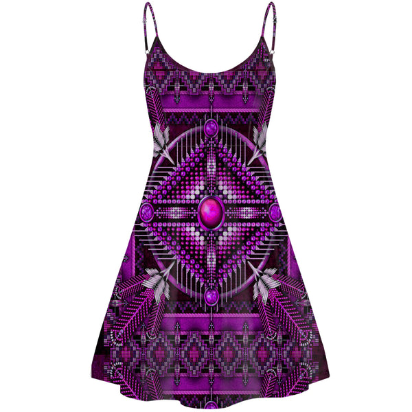 Naumaddic Arts Purple Native American Strings Dress - Image 2