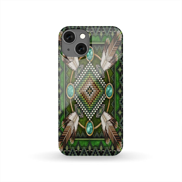 Naumaddic Arts Green Native American Phone Case - Image 2