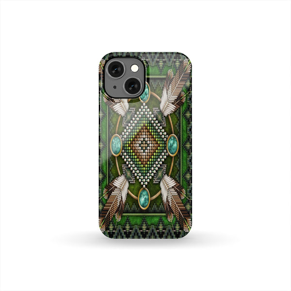 Naumaddic Arts Green Native American Phone Case - Image 3