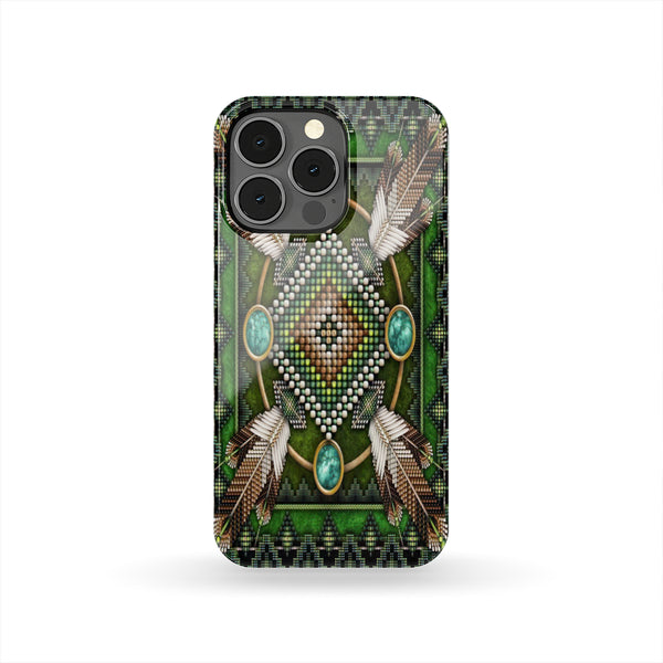 Naumaddic Arts Green Native American Phone Case - Image 4