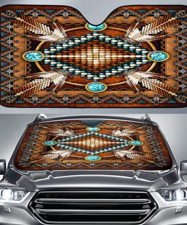 Mandala Brown Native American Auto Sun Shades