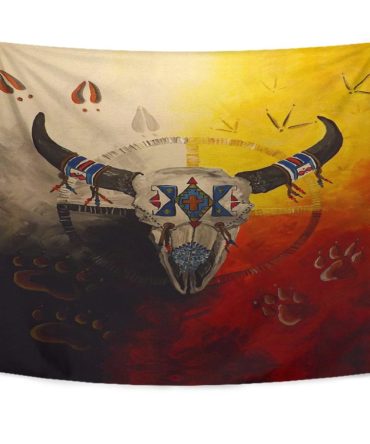 Bison Medicine Wheels Native American Tapestry