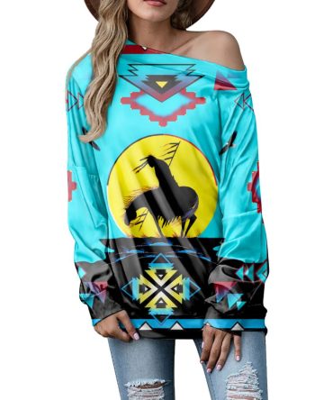 Trail Of Tear Native American Off-shoulder Sweatshirt