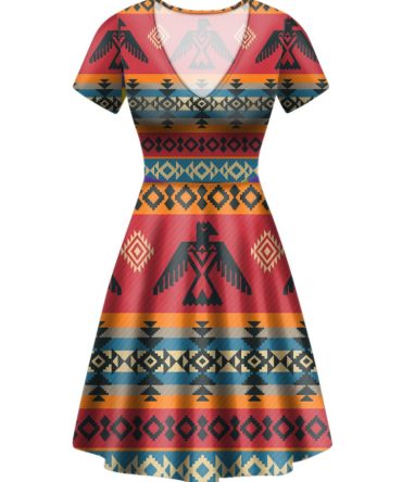 Red Thunderbird Neck Dress