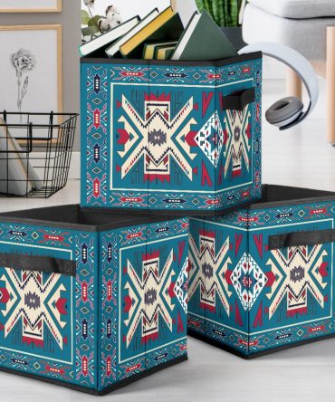 Blue Pink Pattern Storage Cube