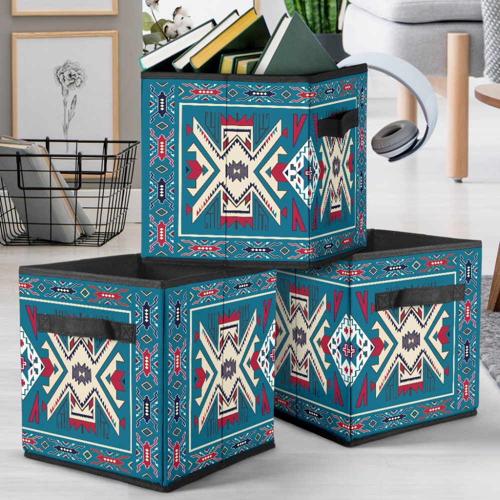 Blue Pink Pattern Storage Cube