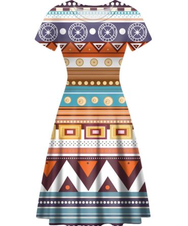 Indian Geometric Round Neck Dress