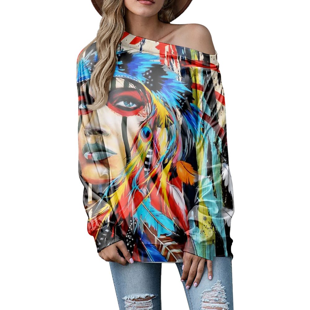 Native Girl Native American Off-shoulder Sweatshirt