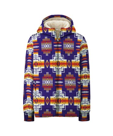 Purple Pattern Native 3D Fleece Hoodie
