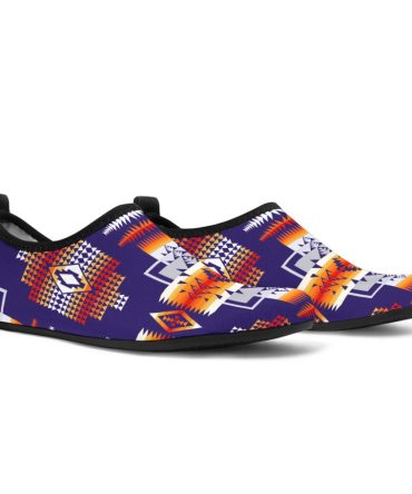 Purple Pattern Native American Aqua Shoes