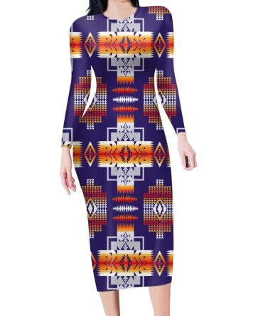 Purple Pattern Native American Body Dress