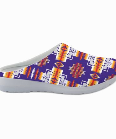 Purple Pattern Native American Mesh Slippers