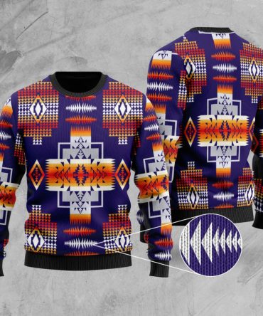Purple Pattern Native American Sweater Men Women