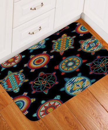 Mini Turtle Black Native American Doormat