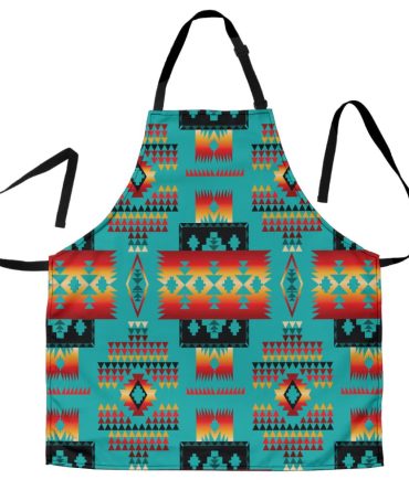 Blue Native Tribes Pattern Native American Apron
