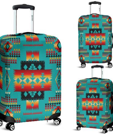 Blue Native Tribes Pattern Native American Luggage Covers