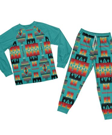 Blue Pattern Pajamas Set
