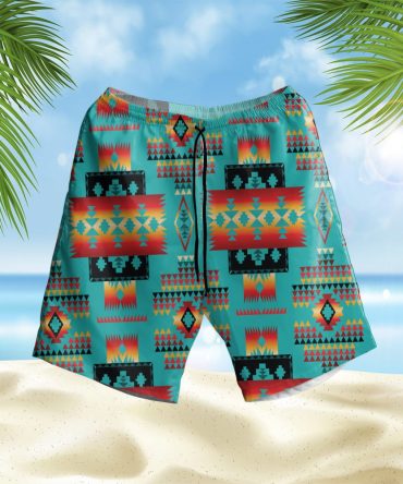 Blues Pattern Hawaiian Shorts