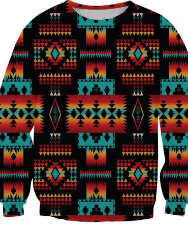 Black Native Pattern Native 3D Sweatshirt