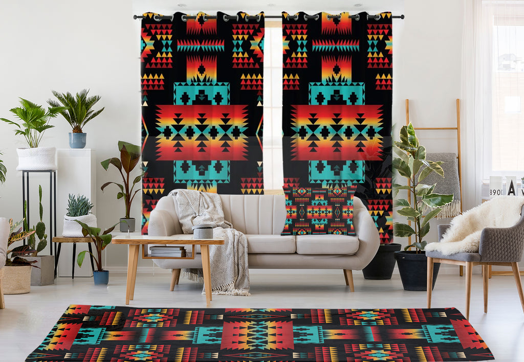Black Native Tribes Pattern Combo Living Room
