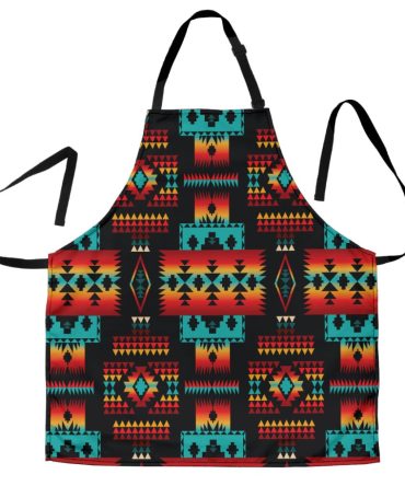 Black Native Tribes Pattern Native American Apron