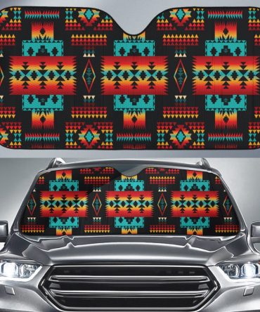 Black Native Tribes Pattern Native American Auto Sun Shades