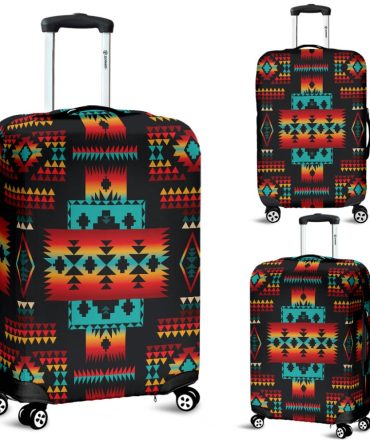 Black Native Tribes Pattern Native American Luggage Covers