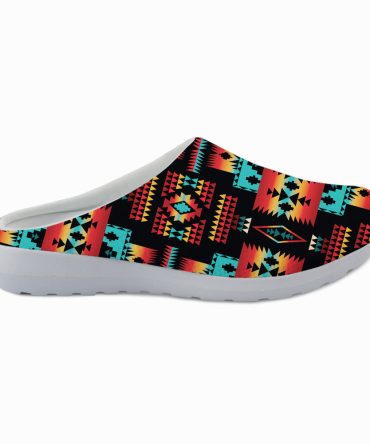 Black Native Tribes Pattern Native American Mesh Slippers