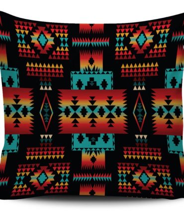 Black Native Tribes Pattern Native American Pillow Cover