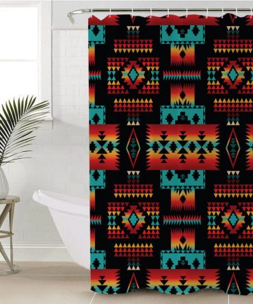 Black Native Tribes Pattern Native American Shower Curtain