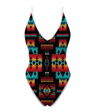 Native Tribes Pattern Native American Women?s One Piece High Cut Swimsuit
