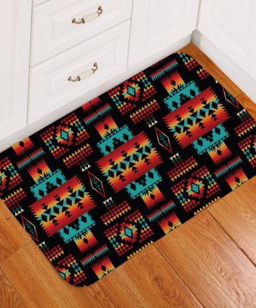 Navy Native Tribes Pattern Native American Doormat
