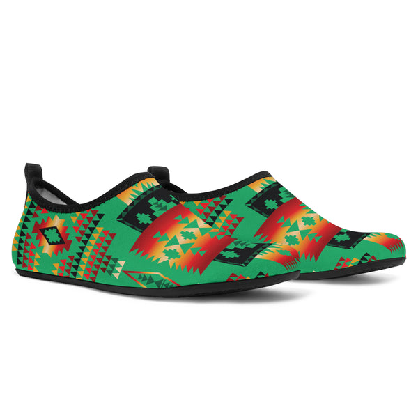 Green Tribe Pattern Native American Aqua Shoes - Image 2