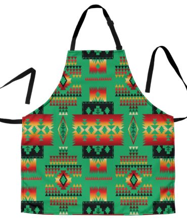 Green Tribes Pattern Native American Apron